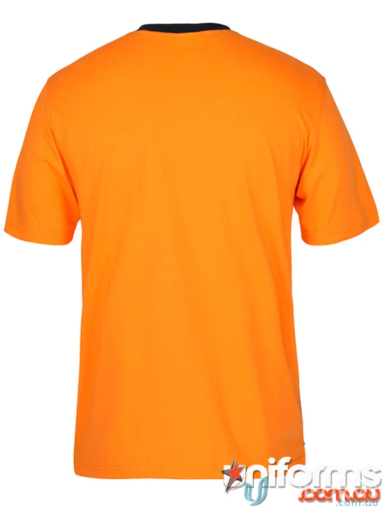 Plain orange extra large work uniforms T-shirt with black collar for a perfect fit
