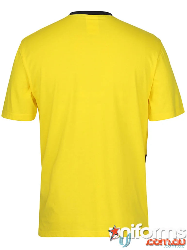 Extra large yellow work uniform T-shirt with black collar, perfect fit for JB’s Hi Vis S/S Crew Neck