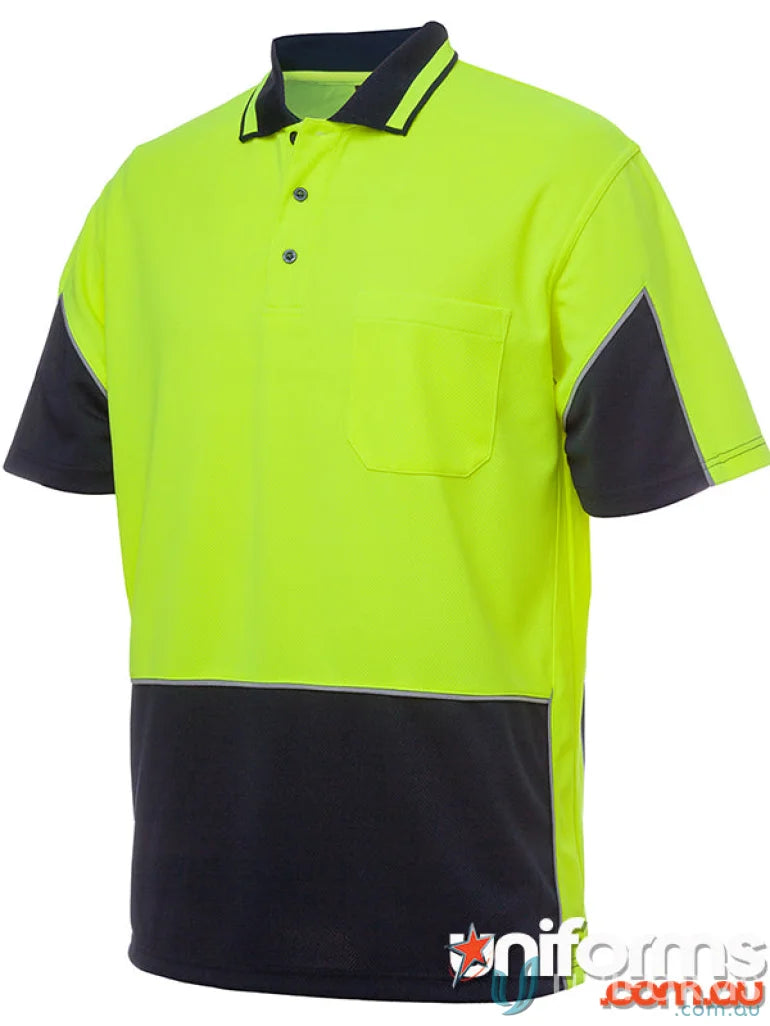 Two-tone high-visibility polo shirt made with durable fabric for NZS uniforms