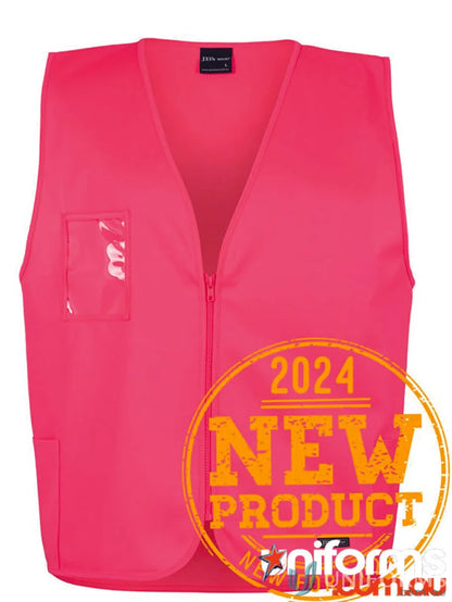 Pink safety vest for workwear, extra large size, ideal for JBs Hi Vis Zip Safety Vest