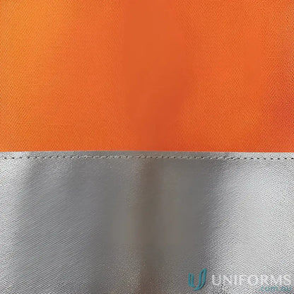 Orange and silver reflective fabric on JBs HiVis work uniforms for high visibility workwear