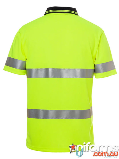 Yellow safety polo shirt from JBs HiVis D+N traditional workwear uniform fabric