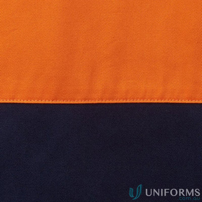 Two-tone fabric swatch for JBs HiVis L/S 190g Shirt workwear and NZS uniforms