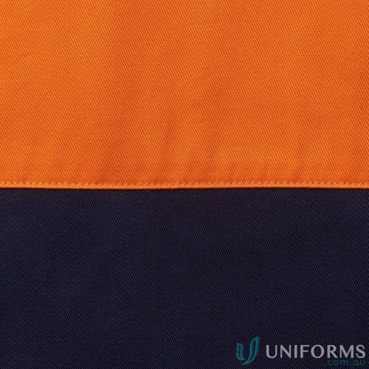 Two-tone fabric swatch for JBs HiVis L/S 190g Shirt workwear and NZS uniforms