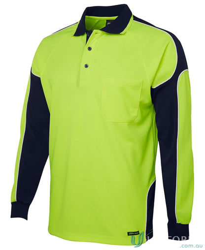Long-sleeved high-visibility polo shirt made of durable fabric, NZS certified, 2XS size