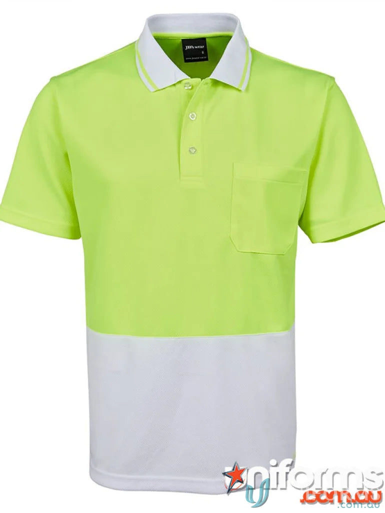 Two-tone short-sleeved polo shirt in lime navy and orange navy for infant sizes
