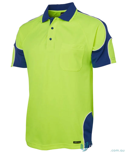 Two-tone safety polo shirt made from durable fabric, perfect for workwear uniforms