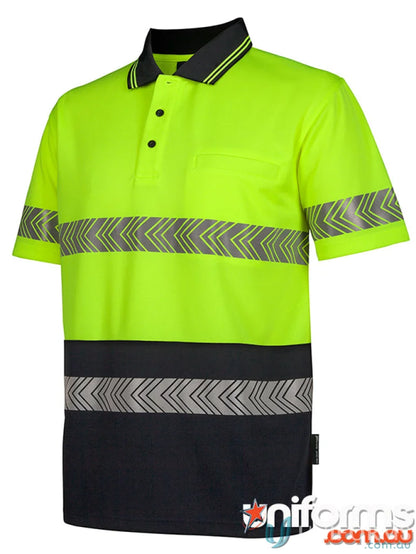 High-visibility safety polo shirt with fabric comfort and handy pocket for work uniforms