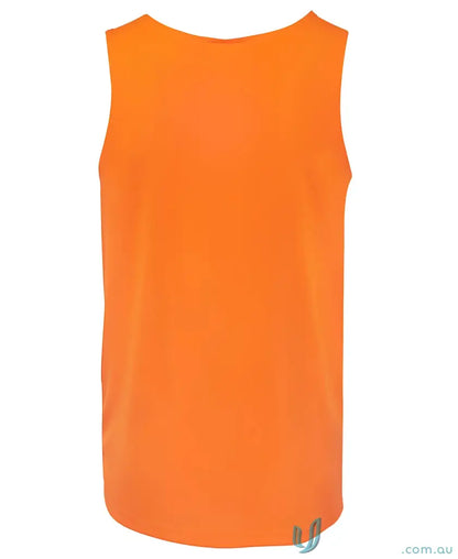 Orange sleeveless tank top from JBs HiVis Singlet for Australian safety and work uniforms