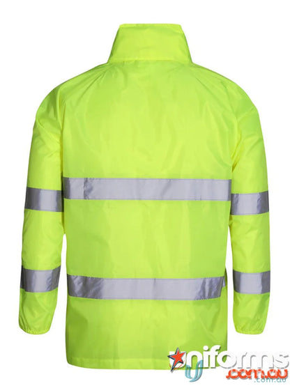 Bright yellow JB’s HV Biomotion Jacket with reflective stripes, extra large comfy fit waterproof protection