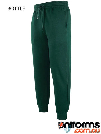Bottle green JB’s Kid’s cuffed track pants with 280gsm fleece and elasticated waist