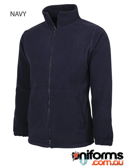 Navy fleece jacket from JBs Kids Zip with low-pill polar fleece for kids
