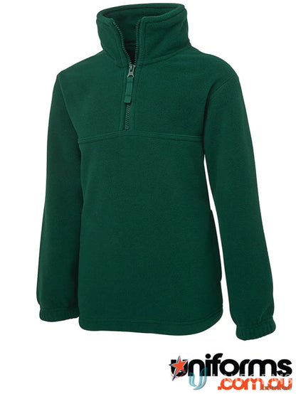 Green fleece pullover JBs Kids Half Zip Polar Top made with 290gsm polar fleece low-pill