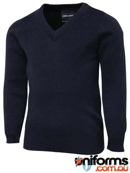 Navy blue V-neck sweater from JBS Kids Knitted Jumper collection offering natural warmth