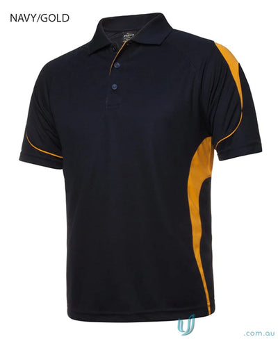 Kids podium bell polo shirt in navy and gold from JBs Kids Podium collection