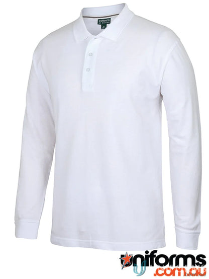 White long-sleeved pique polo shirt from JB’s Colours JBs L/S Pique Polo