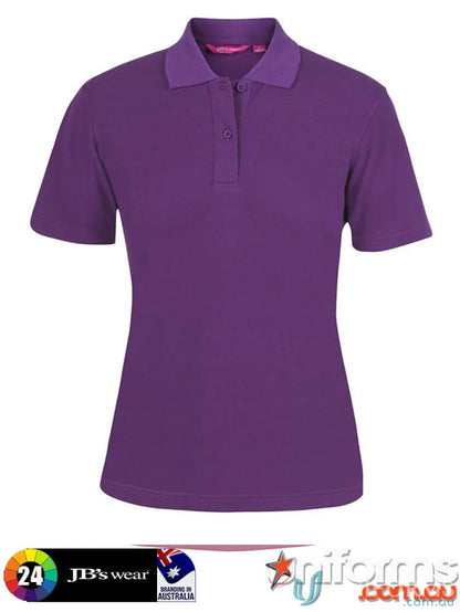 JBs Ladies 210 Polo with knitted collar and UPF protection in purple for women