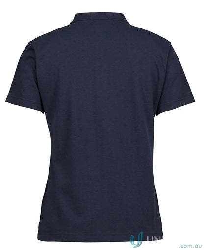 Navy blue cotton pique polo shirt from JBS Ladies Colours in 210gsm pique fabric