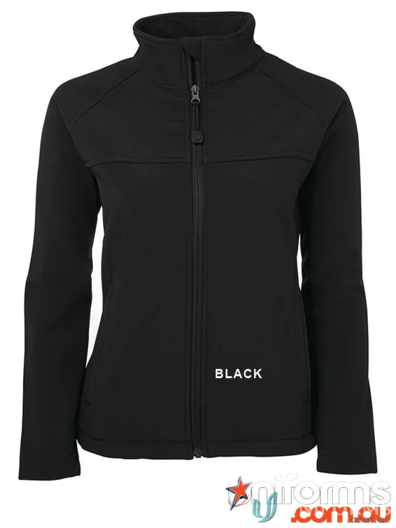 Black JB’s Ladies Layer Softshell Jacket 3LJ1 with stand-up collar for women