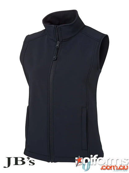 Jb’s Ladies Layer Softshell Vest with full zip and side pockets for ladies layer softshell style