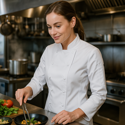 JBs Ladies LS Snap Button Chef Jacket - White / W(06) - Chefwear