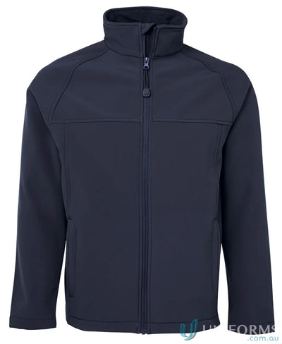 Dark blue JBs Layer Softshell Jacket with full zipper and high collar for outdoor wear