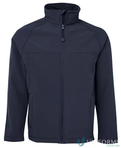Dark blue JB’s Layer Softshell Jacket with full zipper and high collar for outdoor wear