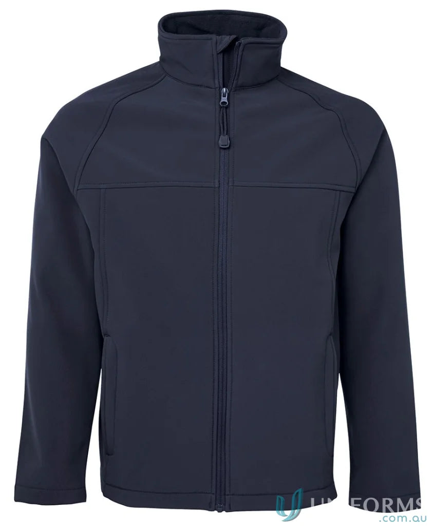 Dark blue JB’s Layer Softshell Jacket with full zipper and high collar for outdoor wear