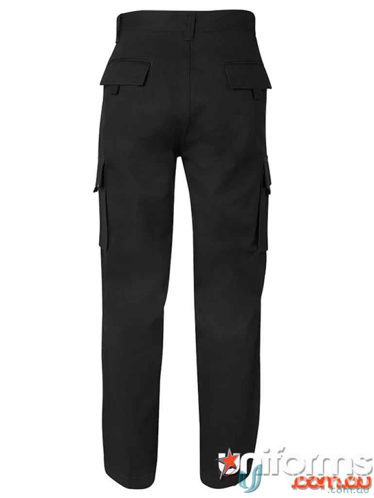 Kids version Black cargo pants with secure hook-and-loop tape in JBs Mercerised Work Cargo Pant