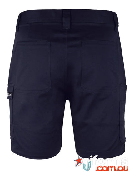 Navy blue JB’s Multi Pocket stretch twill shorts made with comfy stretch twill fabric