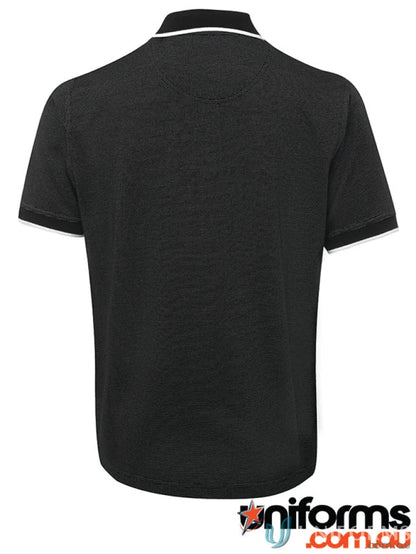 Black JB’s Nail Nail Head Polo with white trim and head knit fabric style