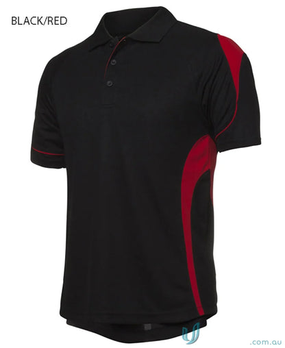 JB’s Podium Bell Polo in black and red for a sharp urban fit to stay cool