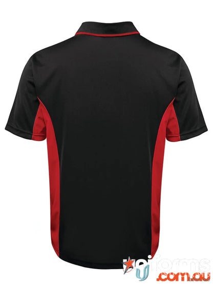 Black and red JB’s Podium Contrast Polo with Podium Cool™ moisture-wicking fabric