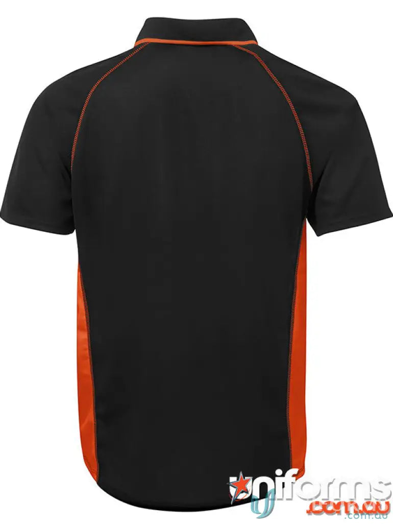 JB’s Podium cover polo shirt in black and orange, perfect for polo offers
