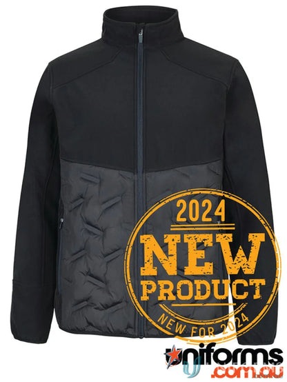 Black two-tone JB’s Podium Hybrid Jacket with brushed fleece pocket bags, fully quilted style