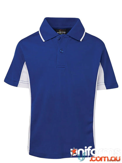 Blue and white kids contrast polo shirt from JB’s Podium Kids collection