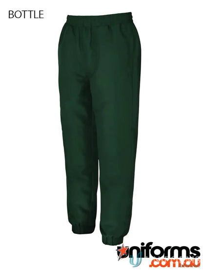 Bottle green kids cuffed warm JB’s Podium Kids warm-up pants with internal knee patch