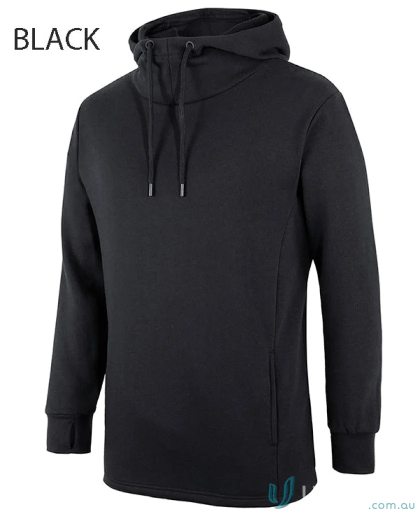 Black hooded sweatshirt from JB’s Podium Sports Hoodie with 280gsm fleece for comfort