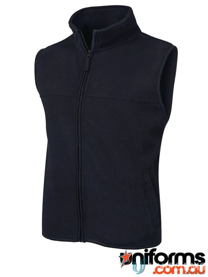 Dark blue JB’s Polar Vest with 290gsm polar fleece, urban fit, sleeveless zipper