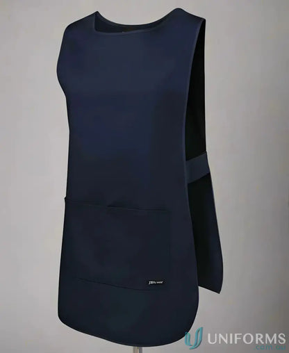 Dark blue JB’s Smock apron in cotton drill blend with square neckline and front pockets