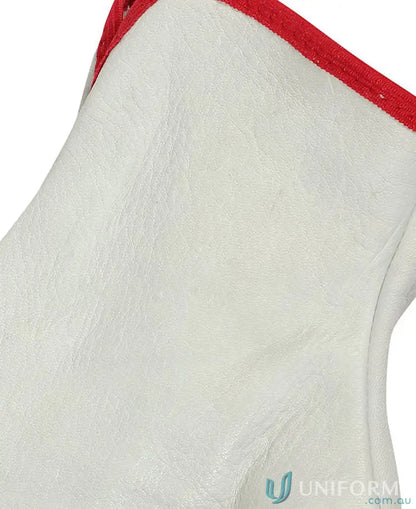 White leather rigger glove with red trim from JB’s Steeler Rigger Glove 12 pack