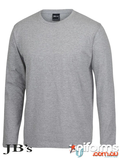 Heather grey JB’s Wear Adult cuff tee with UPF protection and long sleeves