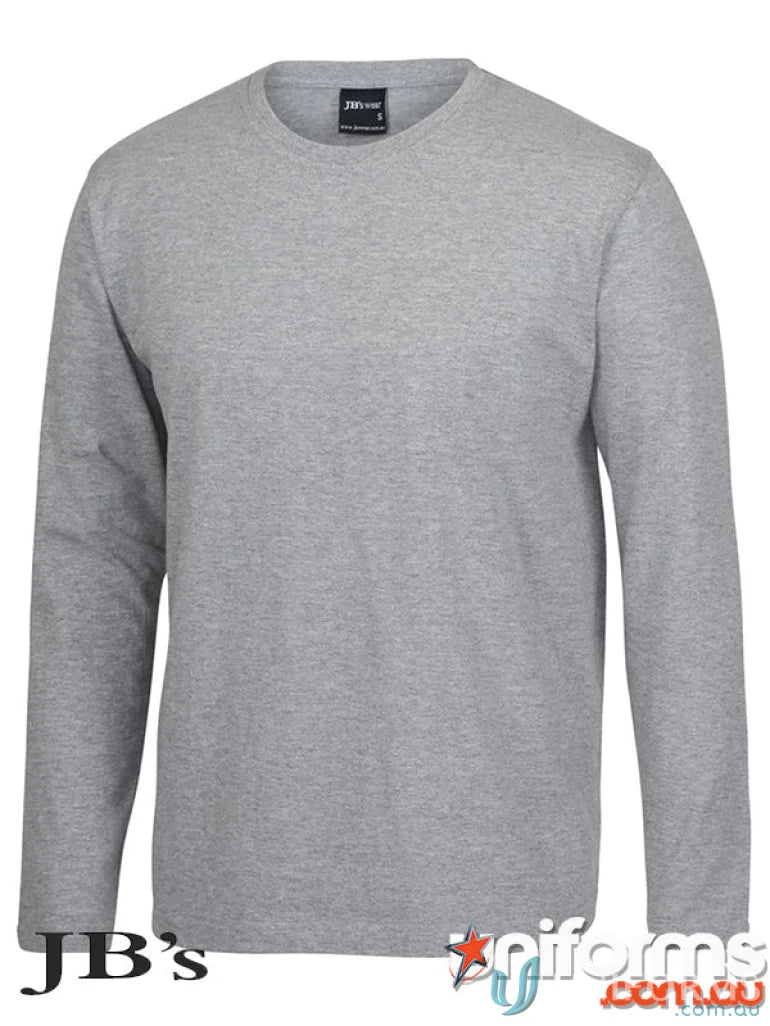Heather grey JB’s Wear Adult cuff tee with UPF protection and long sleeves