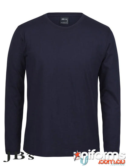 Navy blue JB’S Wear Adult LS No Cuff Tee with UPF protection and long sleeves