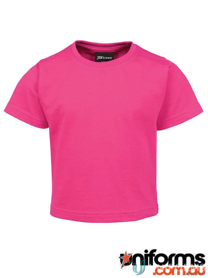 Pink short-sleeved JBs Wear Infant Tee with elastane crew neck and UPF protection