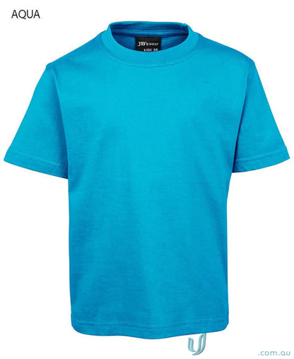 Aqua-colored short-sleeved kids tee from JB’s Wear Kids Tee collection with a classic fit