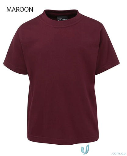 Maroon short-sleeved Kids Tee from JB’s Wear Kids Tee with classic fit