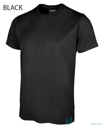 Black JB’S Wear Podium Poly Tee with podium cool sun protection perfect for summer