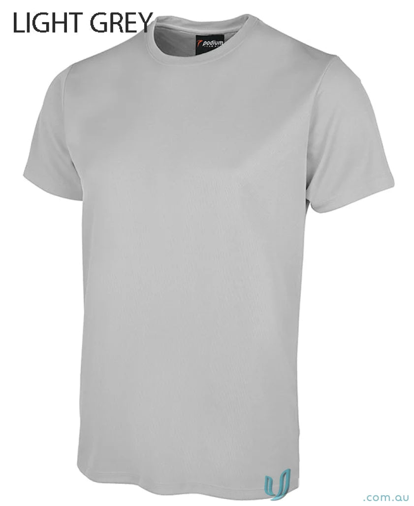 Light grey JB’S Wear Podium Poly Tee with sun protection and podium cool™ tech