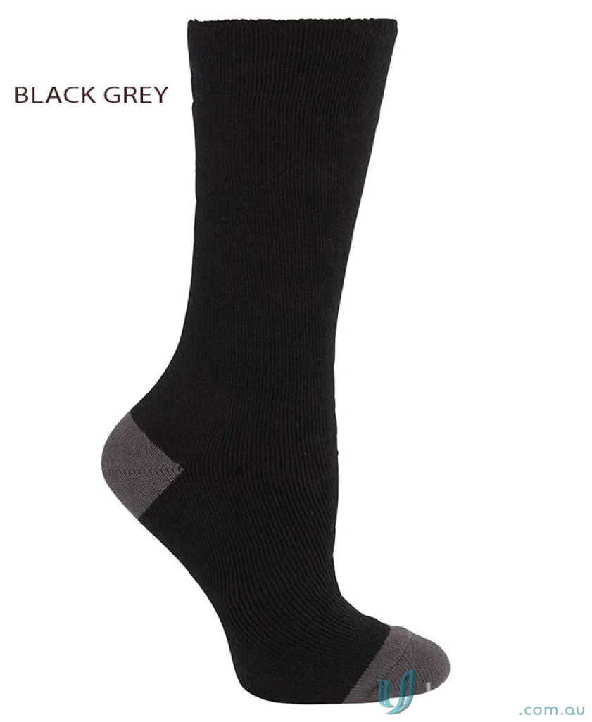 Black and gray ribbed sock from JBs Work Sock 3 Pack, perfect for navy uniforms